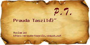 Prauda Tasziló névjegykártya